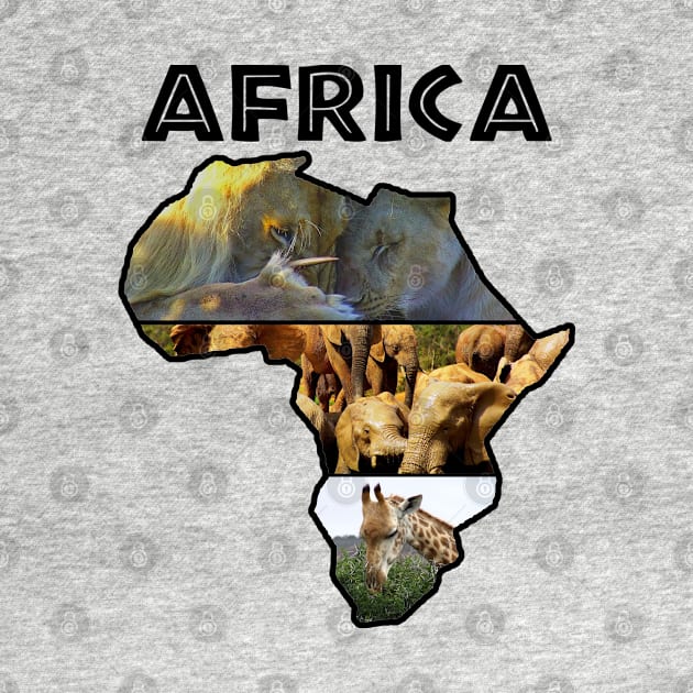 Africa Wildlife Continent Collage by PathblazerStudios